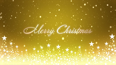 Christmas tree and colored background with snowflakes and Christmas letteringの写真素材
