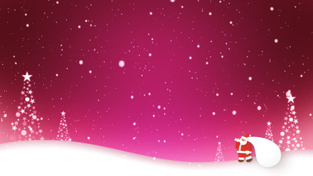 Santa Claus walks in the snowの写真素材