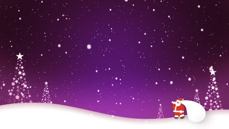 Santa Claus walks in the snowの写真素材