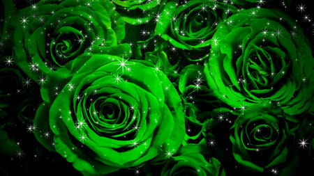 Image of sparkling roses on a backgroundの写真素材