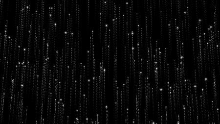 Glittering particles rising on a black background, particlesの写真素材