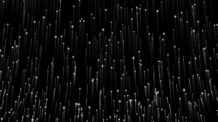 Glittering particles rising on a black background, particlesの写真素材