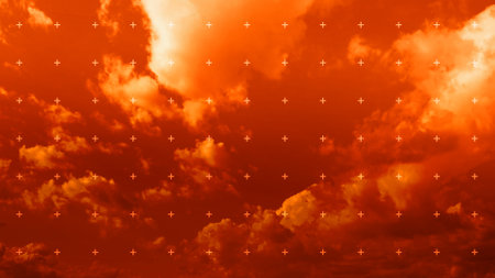 Images of clouds and graphics on a colored backgroundの写真素材