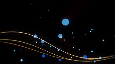 Shaking line animation on black backgroundの写真素材