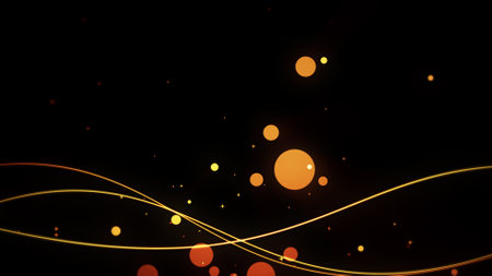 Shaking line animation on black backgroundの写真素材