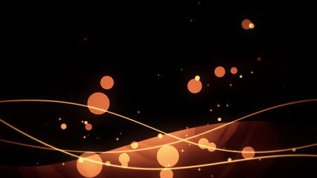 Shaking line animation on black backgroundの写真素材