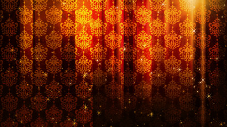 Glitter dances on a colored background and the light moves left and rightの写真素材