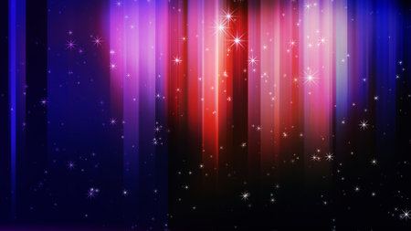 Glitter dances on a colored background and the light moves left and rightの写真素材