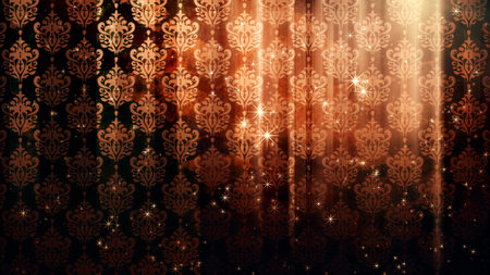 Glitter dances on a colored background and the light moves left and rightの写真素材