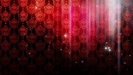 Glitter dances on a colored background and the light moves left and rightの写真素材