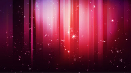 Glitter dances on a colored background and the light moves left and rightの写真素材