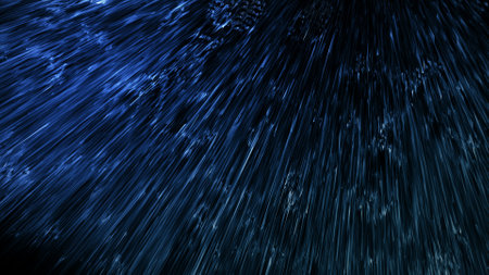 Image of rain falling on a black backgroundの写真素材