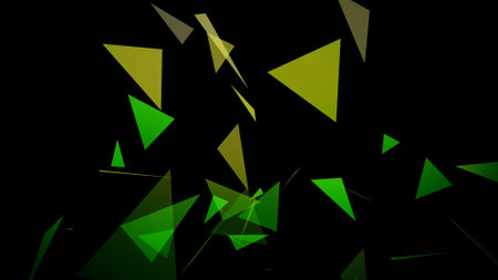 An image of triangles springing up on a black backgroundの写真素材