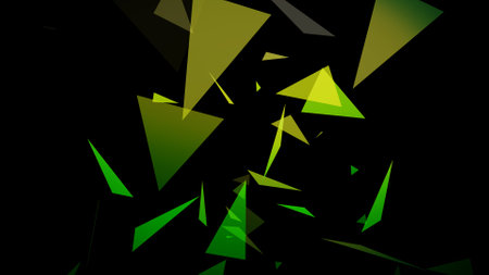 An image of triangles springing up on a black backgroundの写真素材