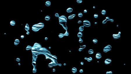 Image of metal liquefying like cell divisionの写真素材