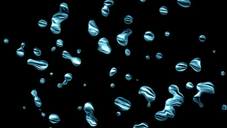 Image of metal liquefying like cell divisionの写真素材