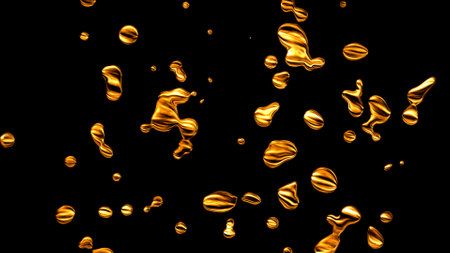 Image of metal liquefying like cell divisionの写真素材