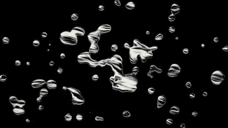 Image of metal liquefying like cell divisionの写真素材