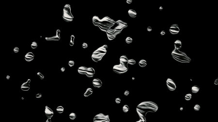 Image of metal liquefying like cell divisionの写真素材