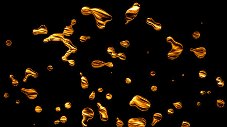 Image of metal liquefying like cell divisionの写真素材