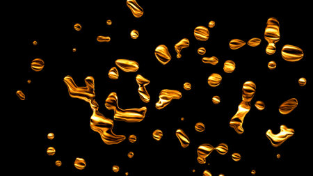 Image of metal liquefying like cell divisionの写真素材