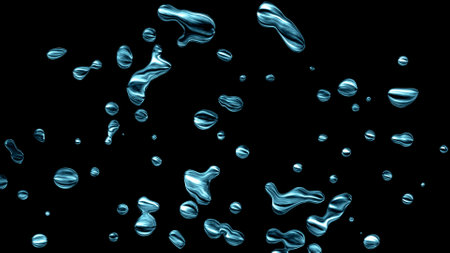 Image of metal liquefying like cell divisionの写真素材