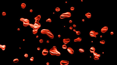 Image of metal liquefying like cell divisionの写真素材