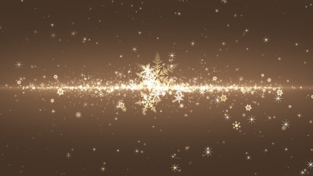 Crystal of snow and glitter flutter on a colored backgroundの写真素材