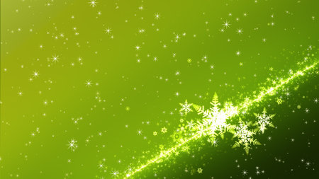 Crystal of snow and glitter flutter on a colored backgroundの写真素材