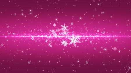 Crystal of snow and glitter flutter on a colored backgroundの写真素材