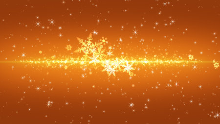 Crystal of snow and glitter flutter on a colored backgroundの写真素材