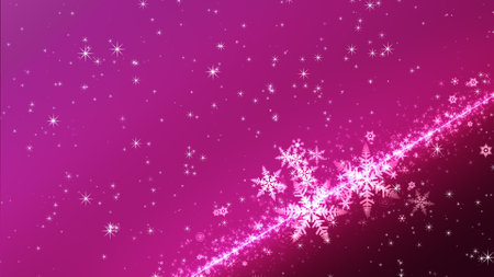 Crystal of snow and glitter flutter on a colored backgroundの写真素材