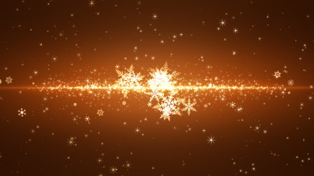 Crystal of snow and glitter flutter on a colored backgroundの写真素材