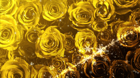 Crystal of snow and glitter flutter on rose backgroundの写真素材