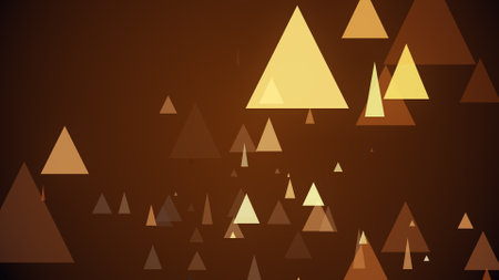 Triangles spring up on a colorful backgroundの写真素材