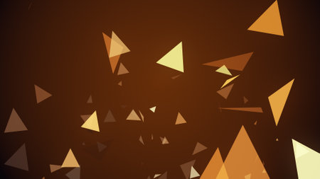 Triangles spring up on a colorful backgroundの写真素材