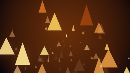 Triangles spring up on a colorful backgroundの写真素材