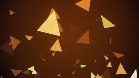Triangles spring up on a colorful backgroundの写真素材