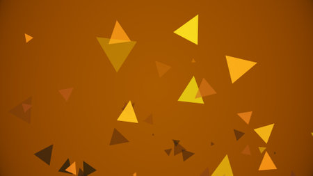 Triangles spring up on a colorful backgroundの写真素材