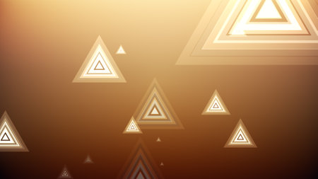 Triangles spring up on a colorful background
