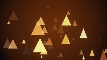 Triangles spring up on a colorful backgroundの写真素材