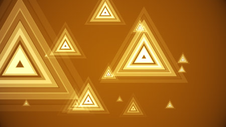 Triangles spring up on a colorful backgroundの写真素材