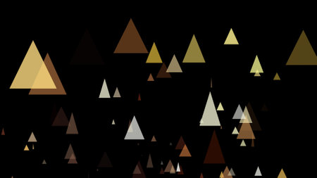 Triangles spring up on a colorful backgroundの写真素材