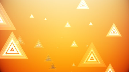 Triangles spring up on a colorful backgroundの写真素材