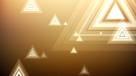 Triangles spring up on a colorful backgroundの写真素材