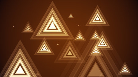 Triangles spring up on a colorful backgroundの写真素材