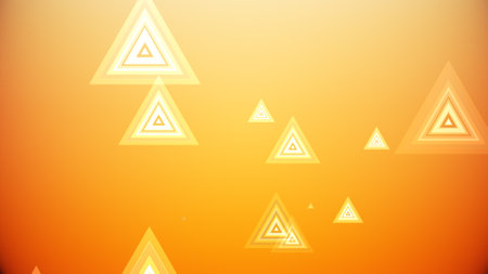 Triangles spring up on a colorful backgroundの写真素材