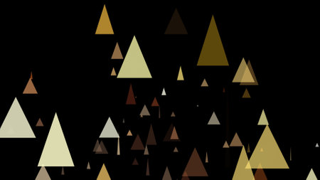 Triangle springs up on a black backgroundの写真素材