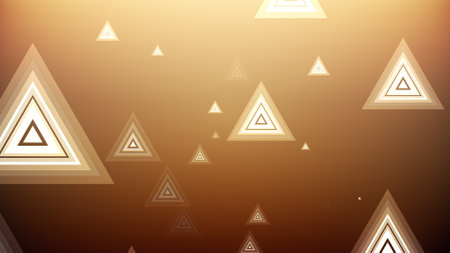 Triangles spring up on a colorful backgroundの写真素材
