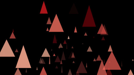 Triangle springs up on a black backgroundの写真素材